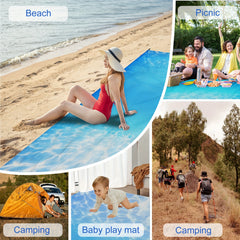 Waterproof Foldable Beach Mat Plaid Outdoor Camping