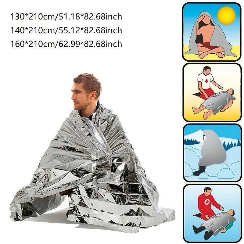 3pcs Emergency Blankets Outdoor Survival Gear Camping Supplies