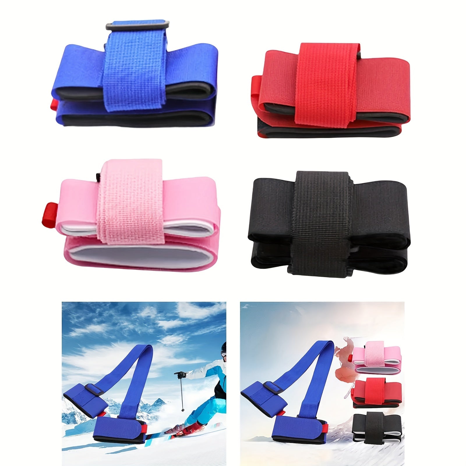 Adjustable Skiing Pole Shoulder Hand Carrier Straps For Ski Snowboard