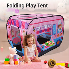 Folding Ice Cream Play Tent for Indoor Outdoor Pop Up Toy House