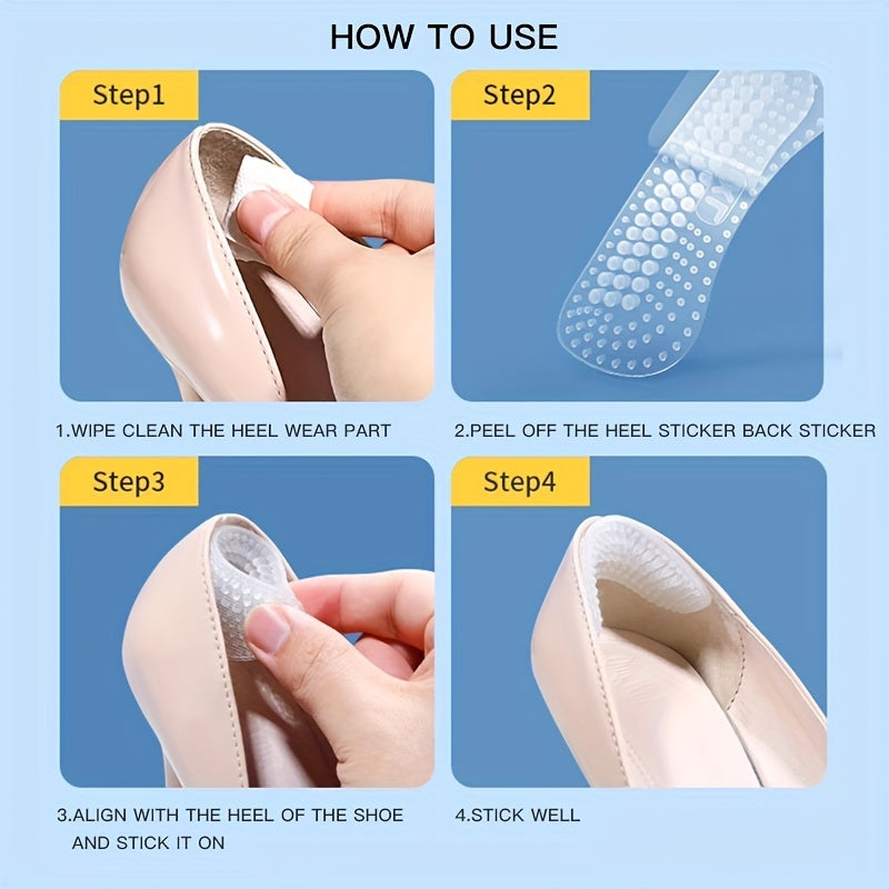 Silicone Heel Sticker Anti Wear Prevents Shoe Drop Large to Small Half Size Pad