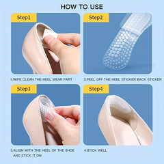 Silicone Heel Sticker Anti Wear Prevents Shoe Drop Large to Small Half Size Pad