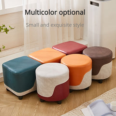 Solid Wood Shoe Changing Stool Cube - Stylish and Durable for Home Decor