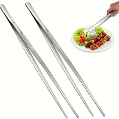 2PCS Stainless Steel Food Tongs Churrasco Tweezers Clip