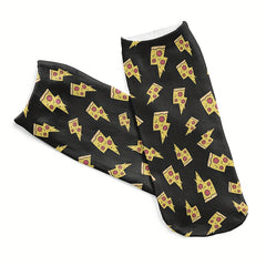 5 Pairs Cartoon Food Print Socks Comfy & Funny Low Cut Socks Women's