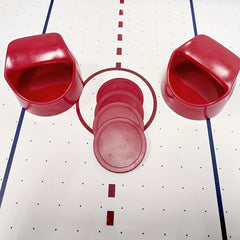 Air Hockey Pushers & Pucks Replacement Accessories 2 Red Pushers 4 Pucks