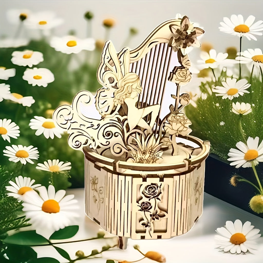 DIY Harp Music Box Science Puzzle for Mother's Birthday Gift