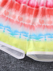 Toddler Girls Tie Dye Graphic Elastic Waist Track Shorts