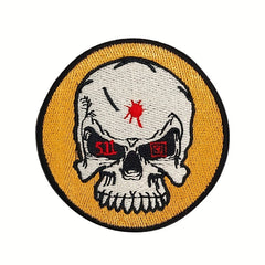 Cartoon Skull Head Embroidered Patch Hook & Loop Emblem