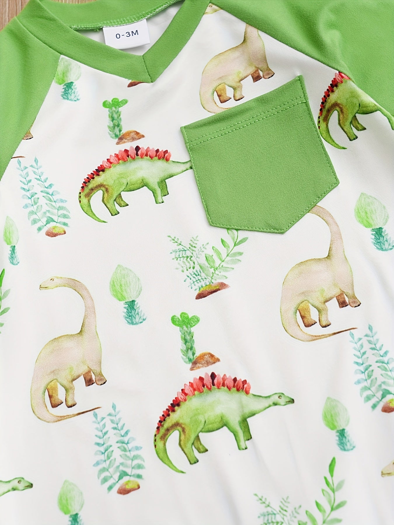 Dinosaur Print Long Sleeve Baby Bodysuit