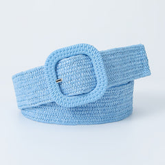 Candy Elastic Straw Belts Boho Braided Belts Casual Dress Belt Women Girdle