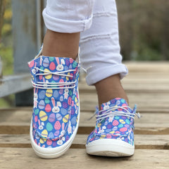 Bunny Pattern Flat Shoes Women's Casual Lightweight Soft Comfortable Walking Sho