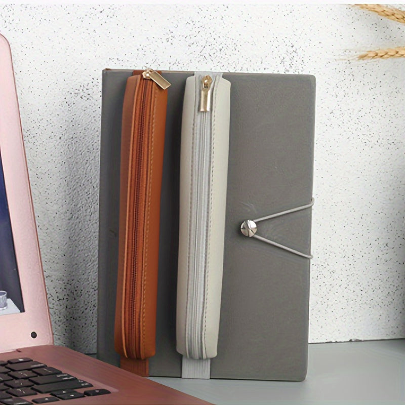 PU Leather Pen Touch Pen Bag Portable Elastic Pen Sleeve with Zipper