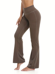 Women's Soft Bootcut Pants Tummy Control High Waist Flare Pants