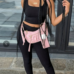 Casual Two-Piece Set Sleeveless Tank Top & High Waist Pants Set