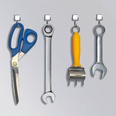 10pcs Magnetic Hooks 14lbs Strong Magnets With Hooks For Hanging - Silver