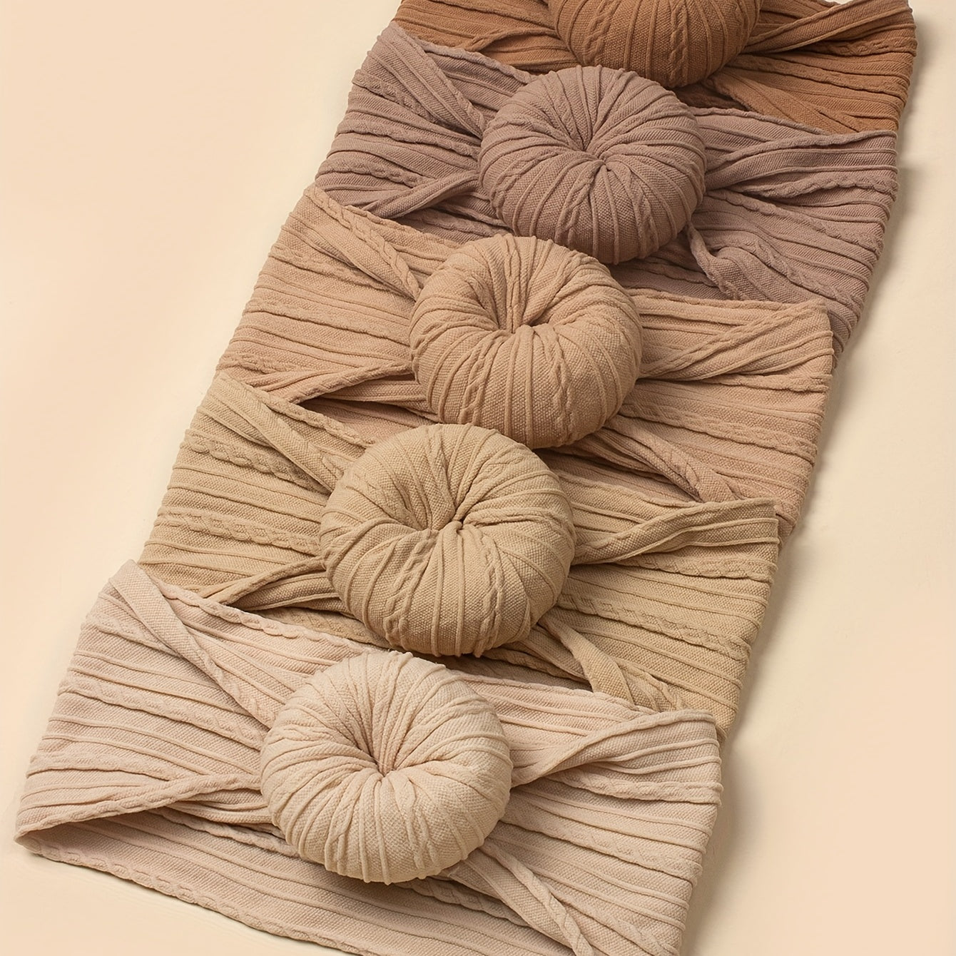 5pcs Jacquard Donut Wide Headband for Infant Toddler