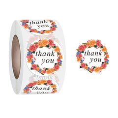 500 Thank You Sticker Roll 0.98in Small Round Circle Sticker