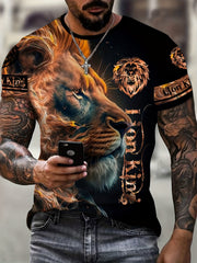 Lion 3d Print Men's Short Sleeve T-shirt Graphic Tee Men's Summer Clothes