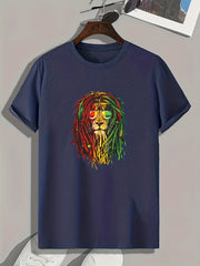 Hip Hop Lion Print Men's Graphic T shirt Casual Comfy Tees For Summer