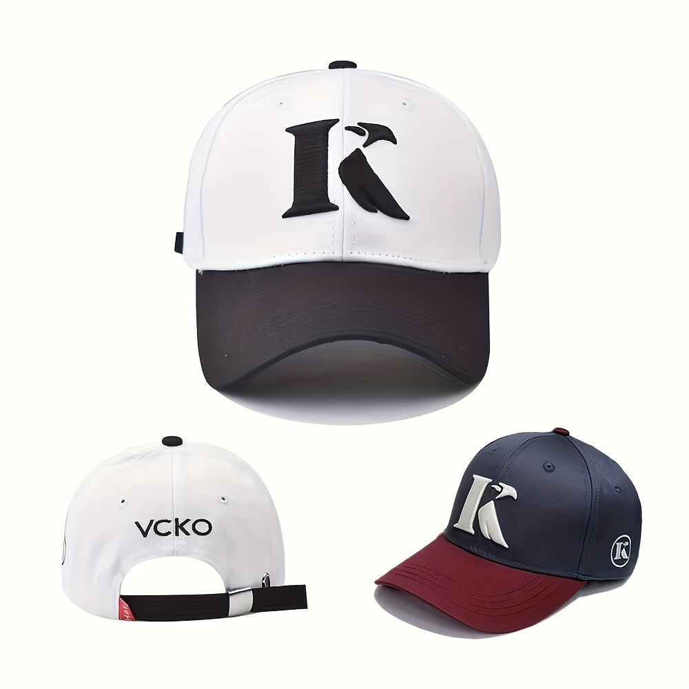 K Letter Embroidered Sunshade Duck Tongue Hat