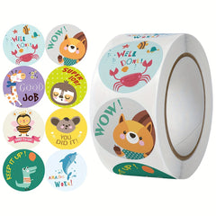 500 Reward Sticker Roll Kindergarten Teacher Animals