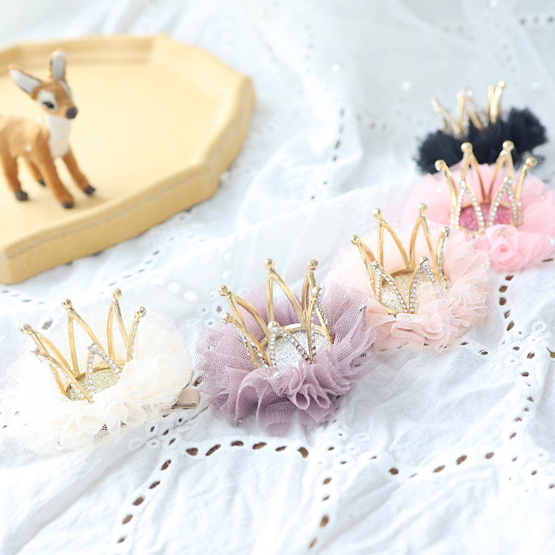Kids Mesh Head Flower Crown Hair Clip Hair Accessories