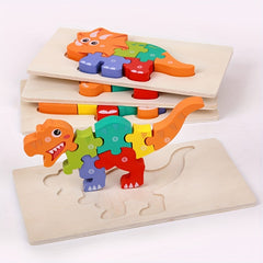 Wooden 3D Puzzle for Kids - Cognitive Early Education Toy