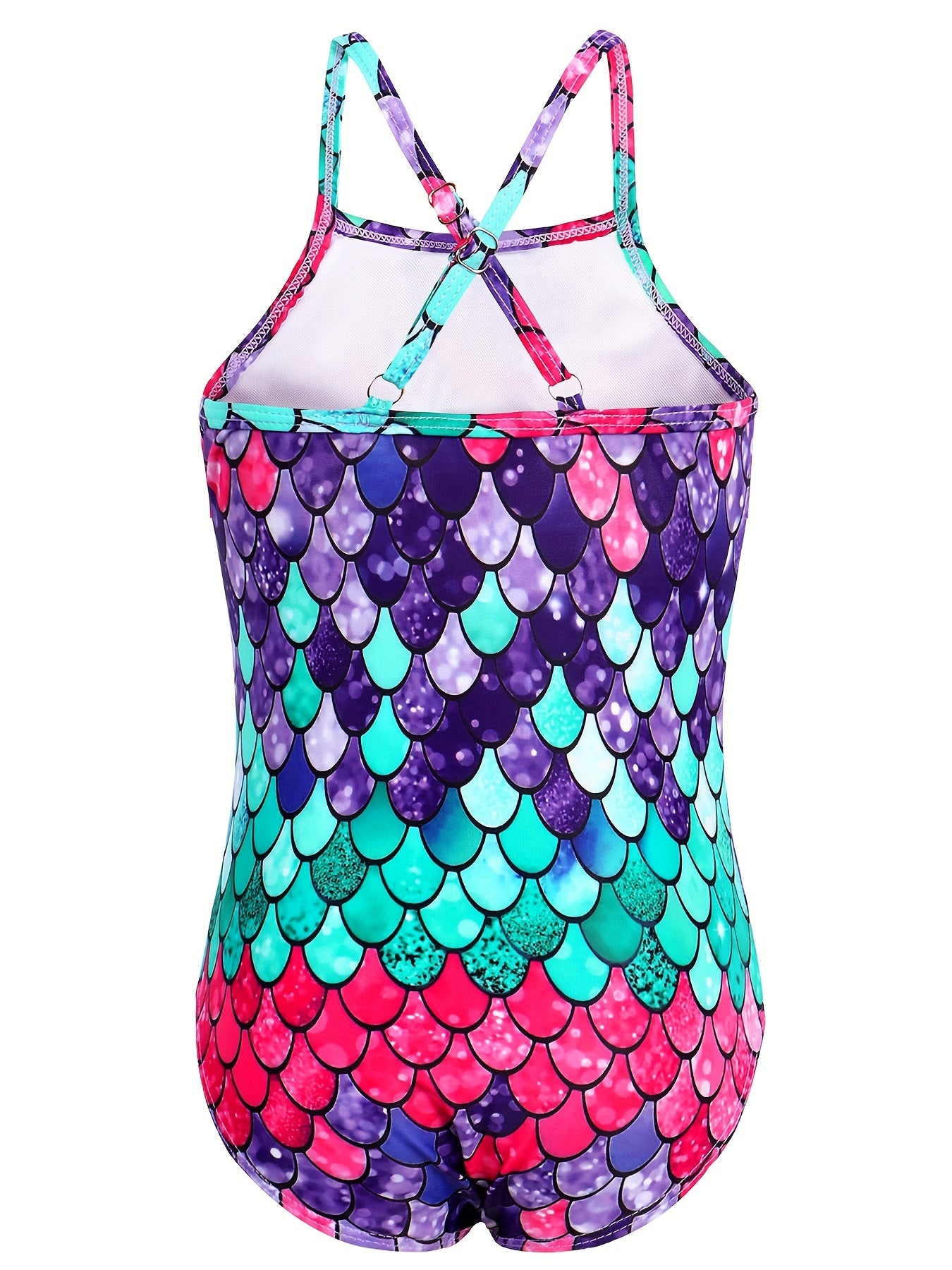 Toddler Girls Rainbow Stripes And Stars Graphic Swimsuit