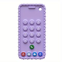 Purple Pink Phone Teether Baby Toy Silicone Anti Drop Mittens