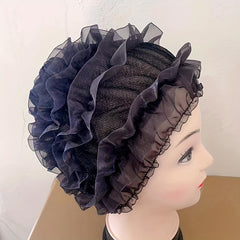 Glitter Lace Turban Cap Elastic Head Wrap Beanie Women Ramadan Bonnet