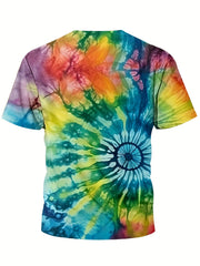 Colorful Rainbow Tie Dye Short Sleeve T-Shirt for Kids