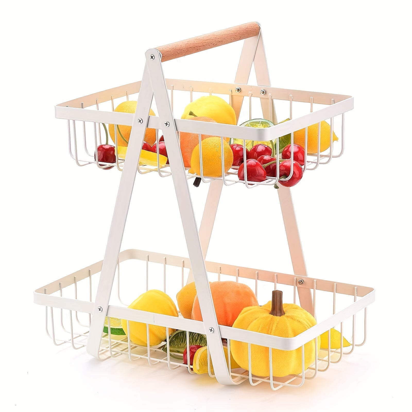 Double Layer Storage Basket for Kitchen, Living Room