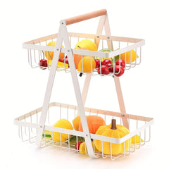 Double Layer Storage Basket for Kitchen, Living Room