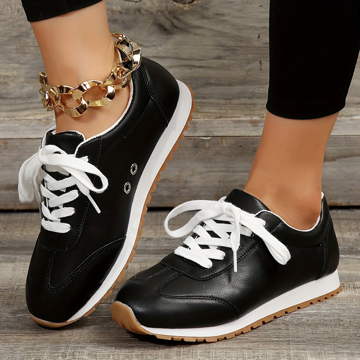 Women's Platform Sneakers Lace Up Outdoor Shoes Lightweight Trainers