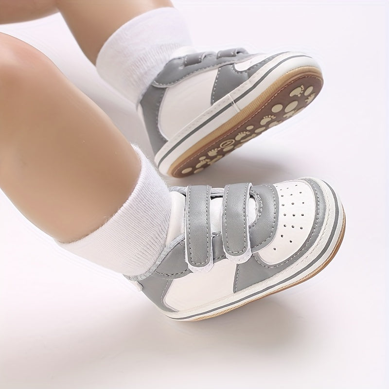 Baby Boy Sneakers with Hook and Loop Fastener for Indoor Outdoor Walking
