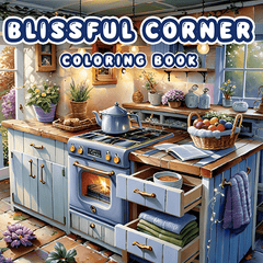 Cozy Corner Adult Coloring Book - 22 Thickened Pages - 20x20 cm - Deluxe Edition