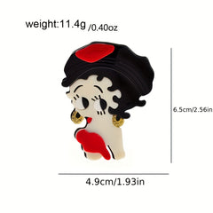 Acrylic Big Eye Girl Brooch