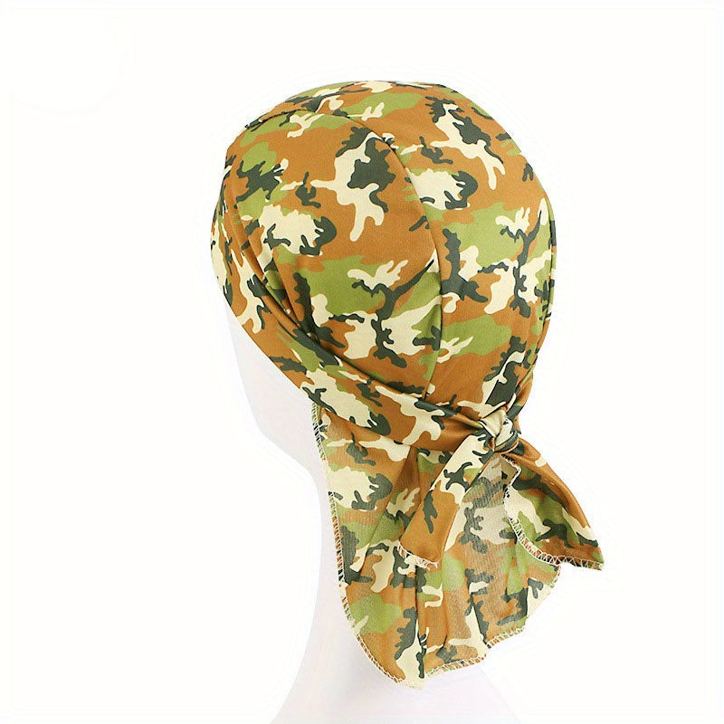 Men's Camo Print Durag Sports Bandana for Cycling