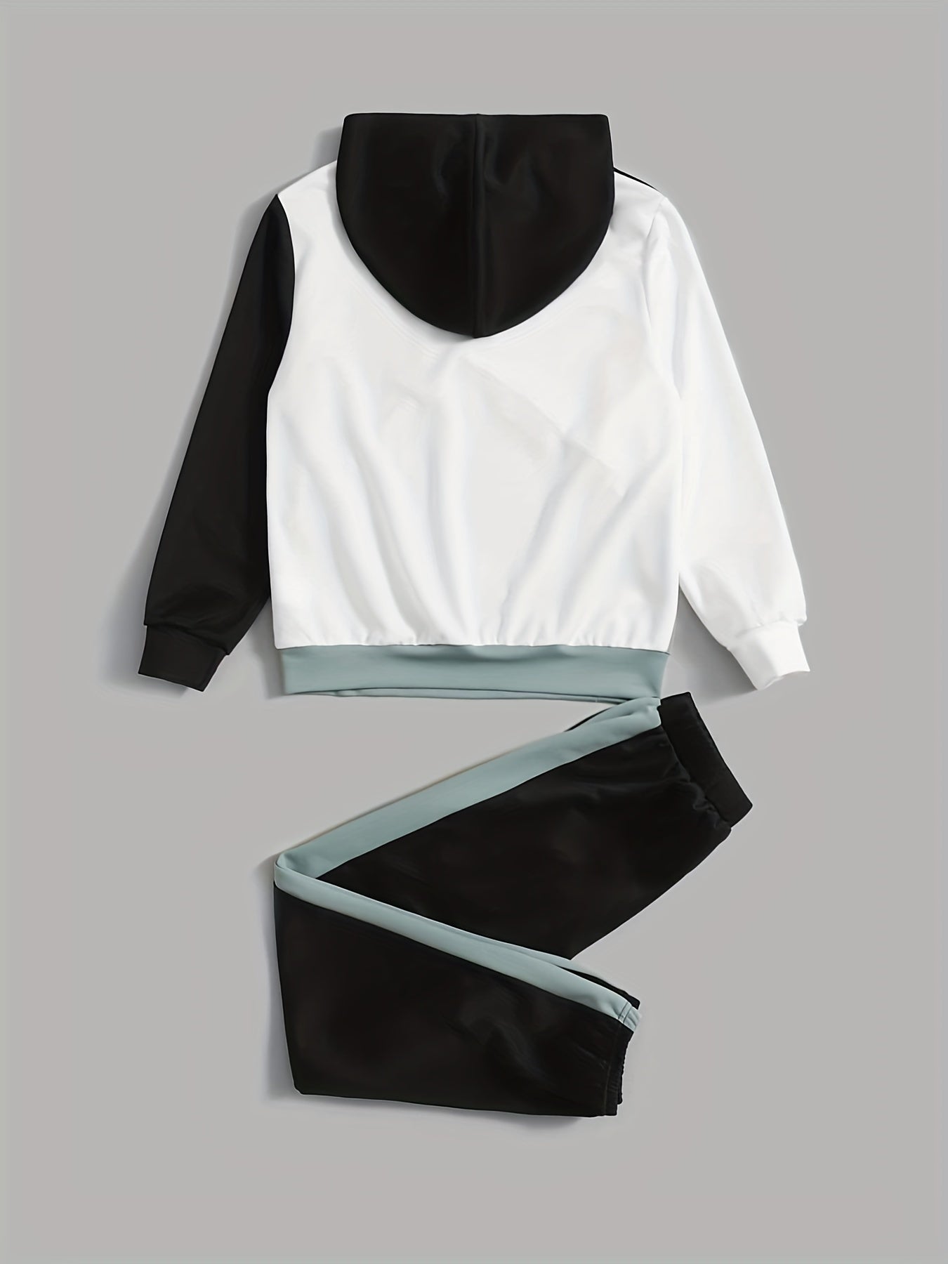 Boys 2pcs Hoodie Top & Sports Trousers Set for Spring/Autumn