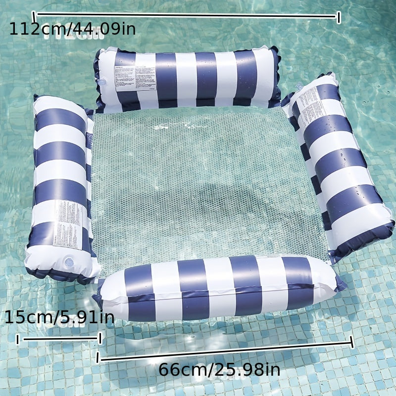 Striped Print Inflatable Water Hammock Sofa Floating Board