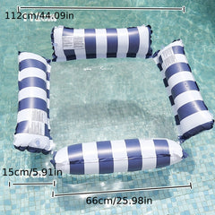 Striped Print Inflatable Water Hammock Sofa Floating Board