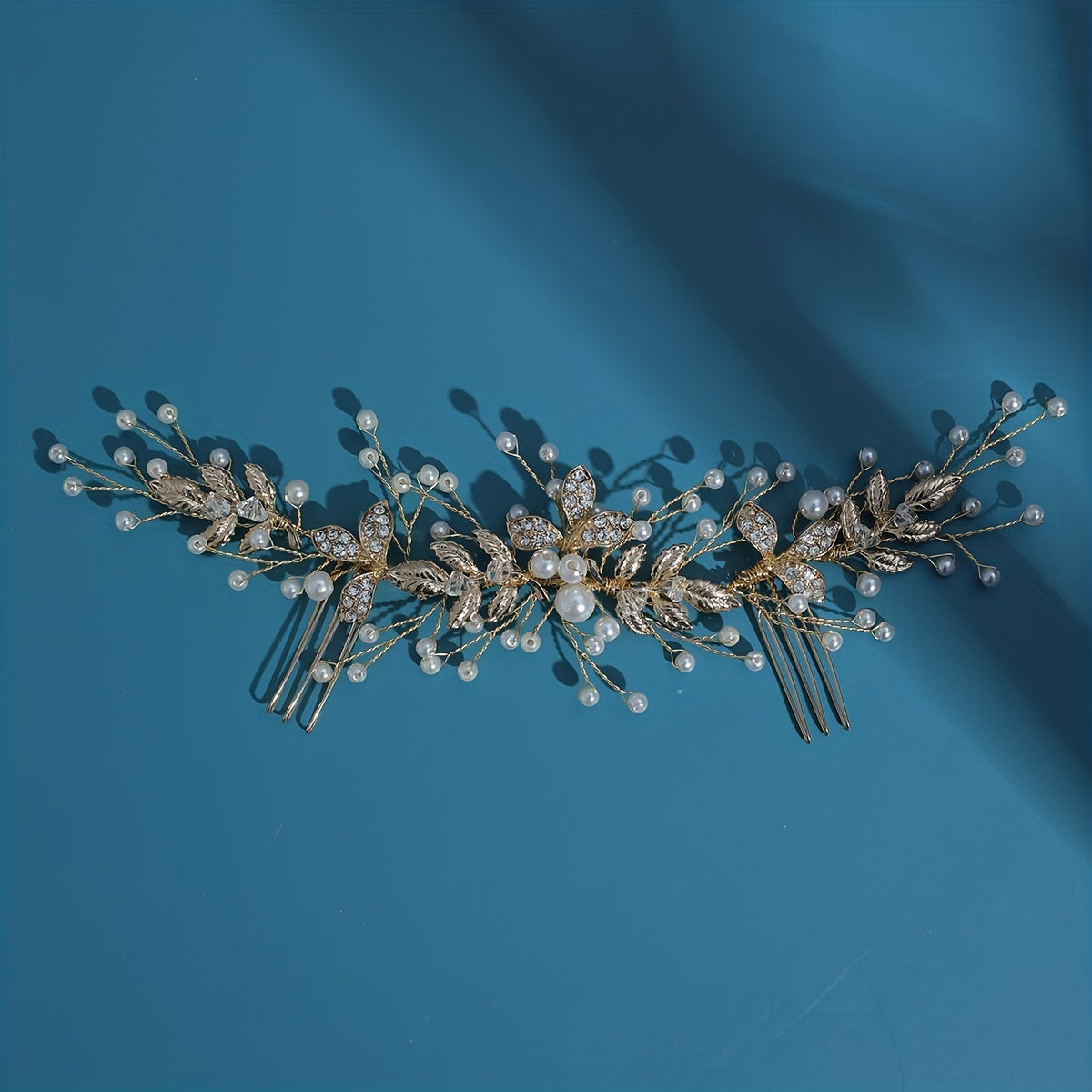 Leaf Shape Hairpin Faux Pearl Jewelry Bridal Wedding Hair Accessories