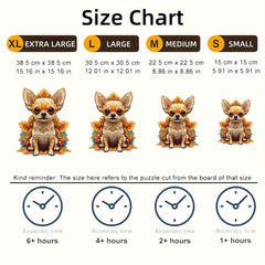 Wooden Puppy in Flower Cluster 3D Puzzle Toy