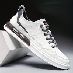 Men's Slip On Leather Skate Shoes Walking Sneakers