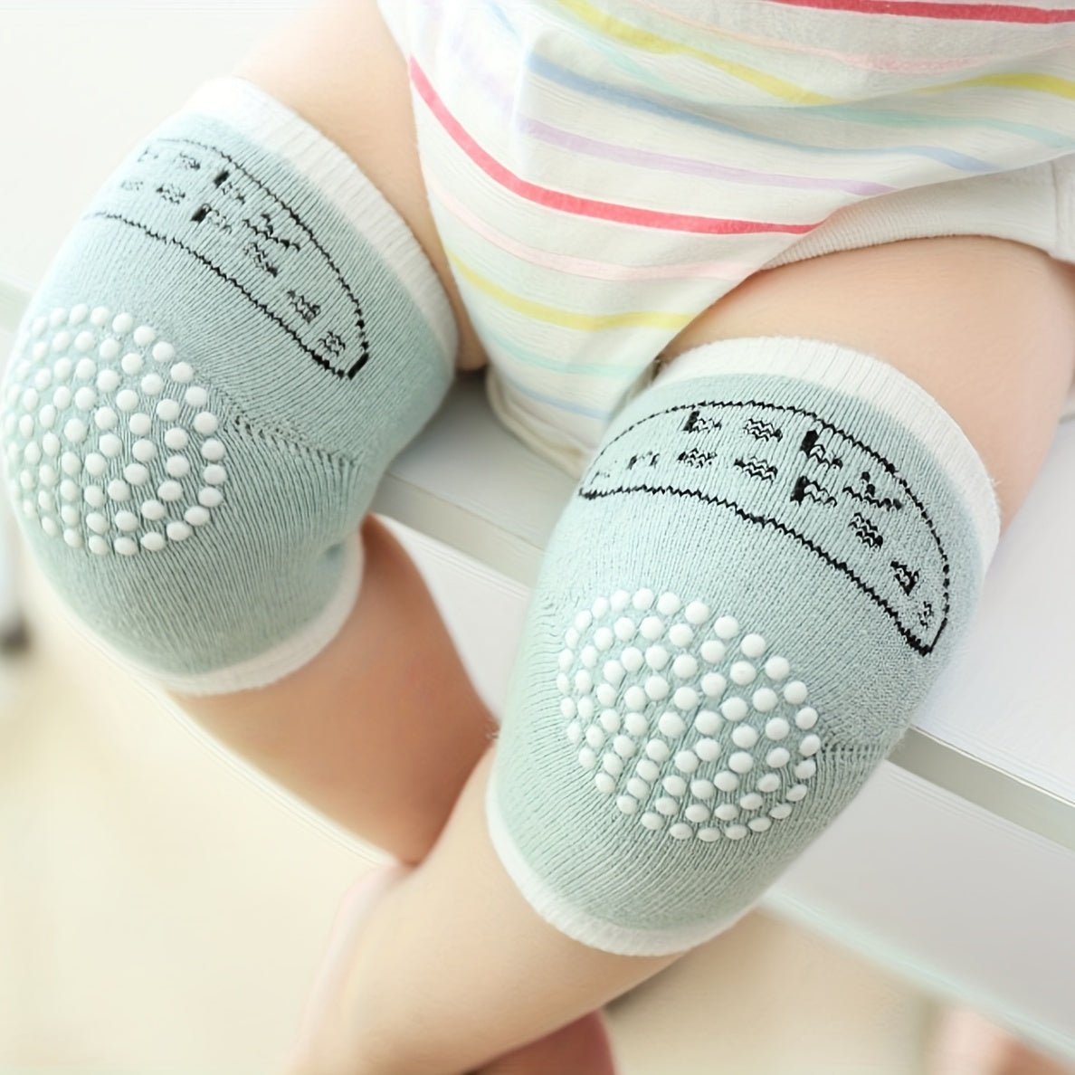 2 Pairs Baby Mesh Knee Pads Crawling Socks 1-3 Years Unisex