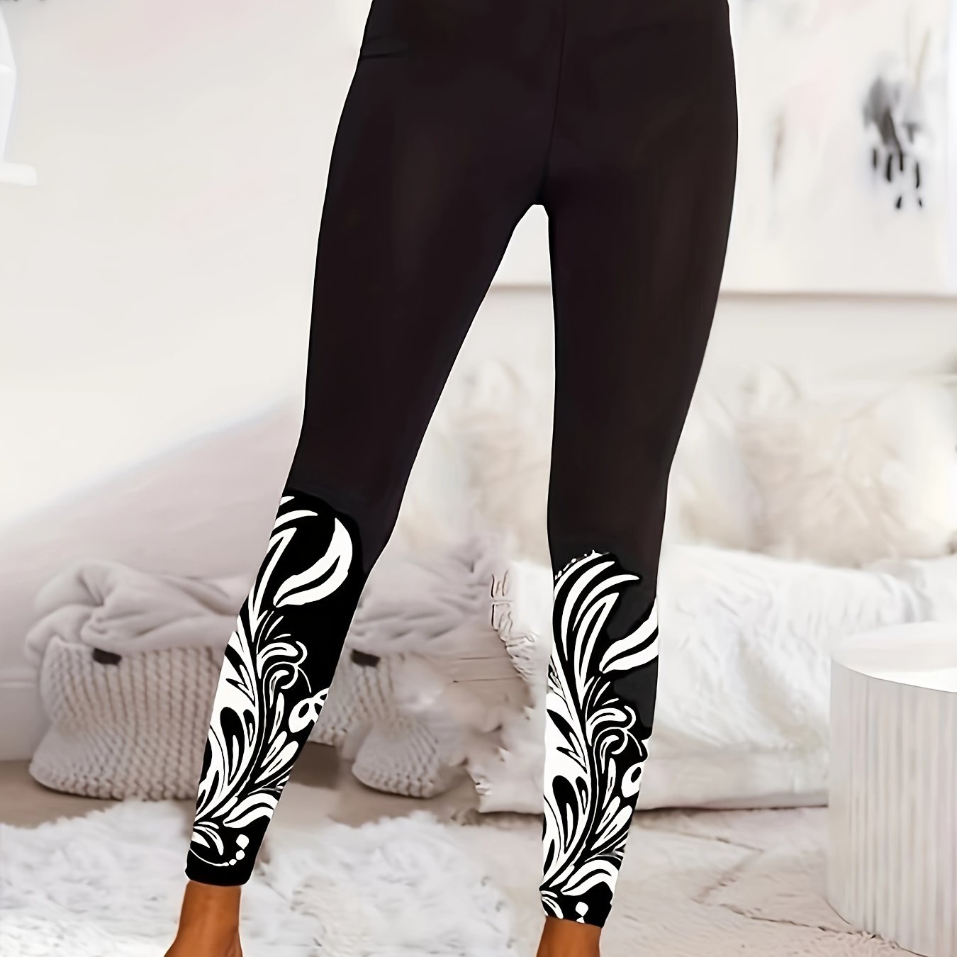 Floral Print High Rise Leggings