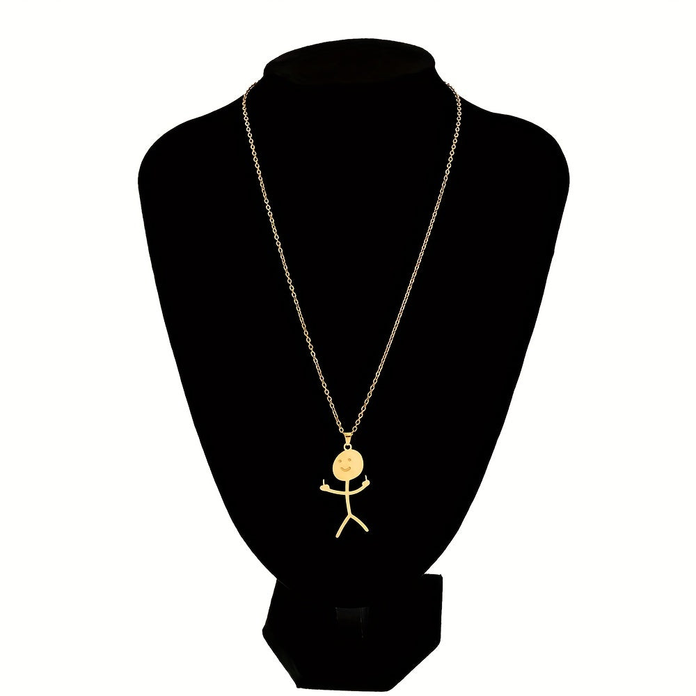 Hip Hop Fun Graffiti Necklace Titanium Steel Chain