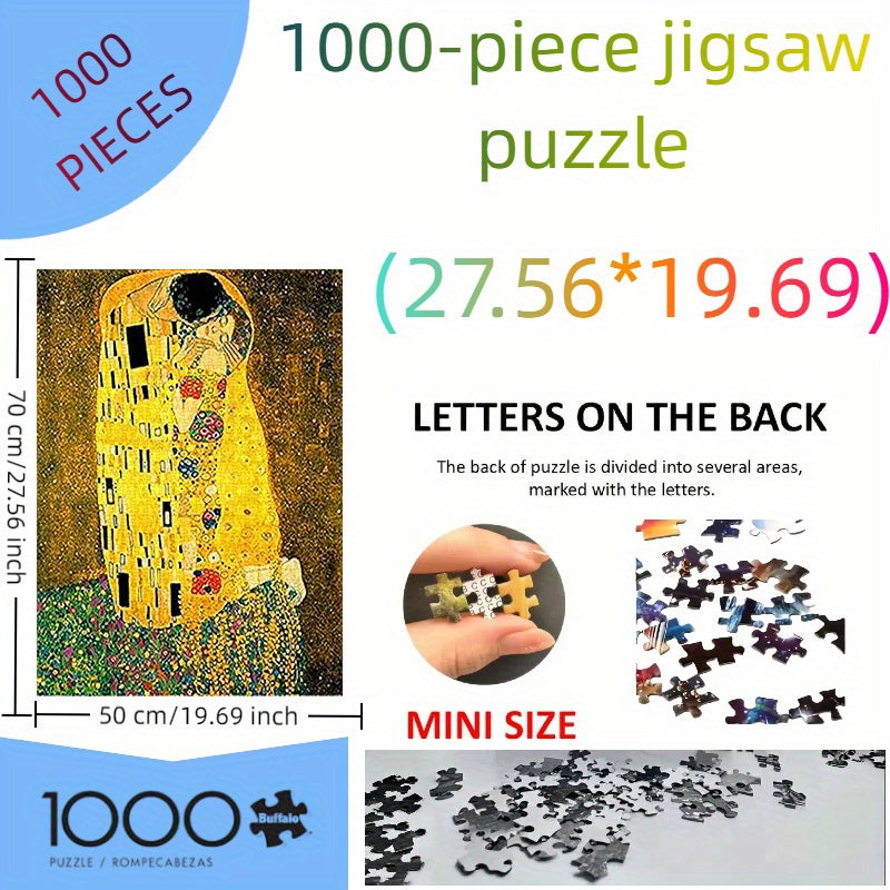 1000 Piece Paper Puzzle Klimt's The Kiss Replica