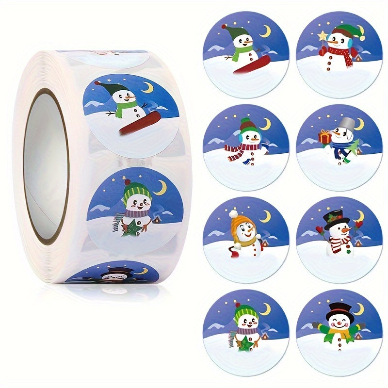 500 Merry Christmas Stickers Roll Xmas Gift Decoration Seal